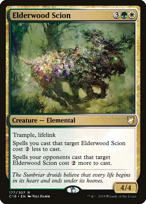 Elderwood Scion, carta Magic di tipo Creature — Elemental illustrata da Nils Hamm