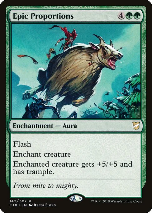 Epic Proportions, carta Magic di tipo Enchantment — Aura illustrata da Jesper Ejsing