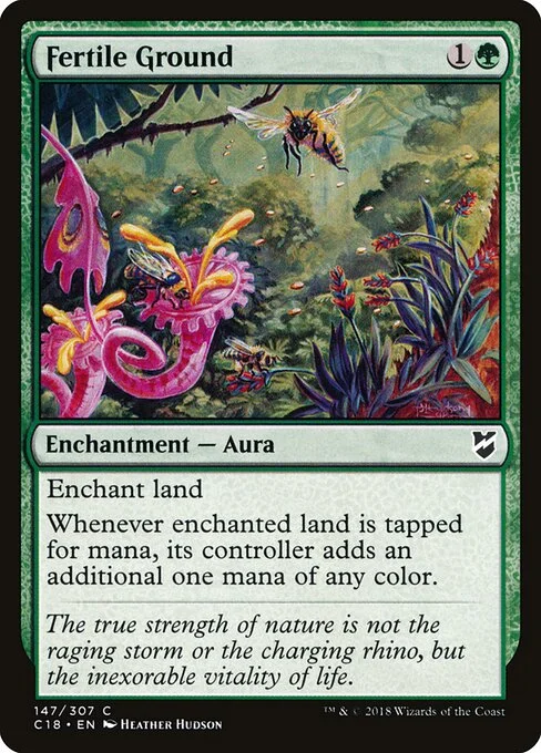 Fertile Ground, carta Magic di tipo Enchantment — Aura illustrata da Heather Hudson
