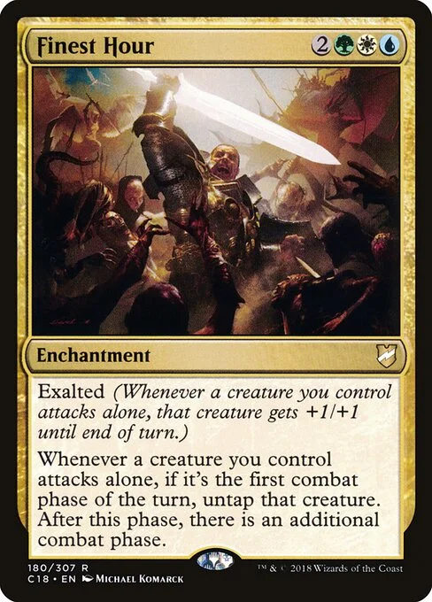 Finest Hour, carta Magic di tipo Enchantment illustrata da Michael Komarck