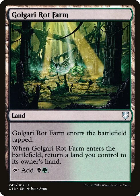 Golgari Rot Farm, carta Magic di tipo Land illustrata da John Avon