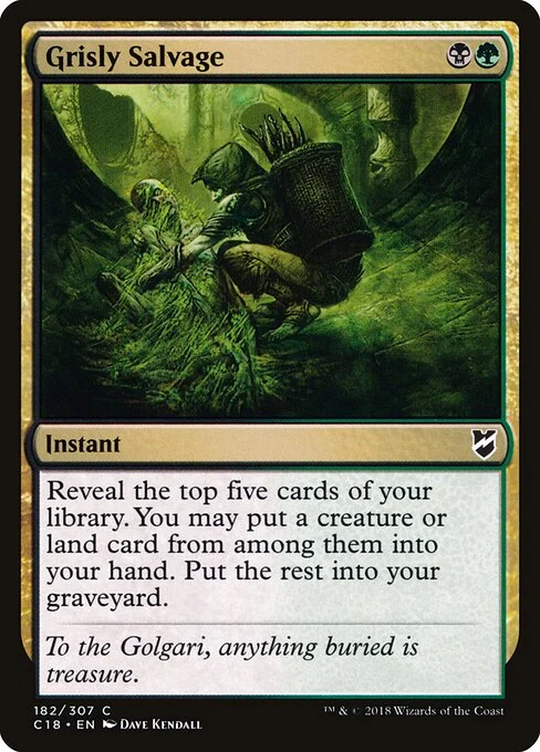 Grisly Salvage, carta Magic di tipo Instant illustrata da Dave Kendall