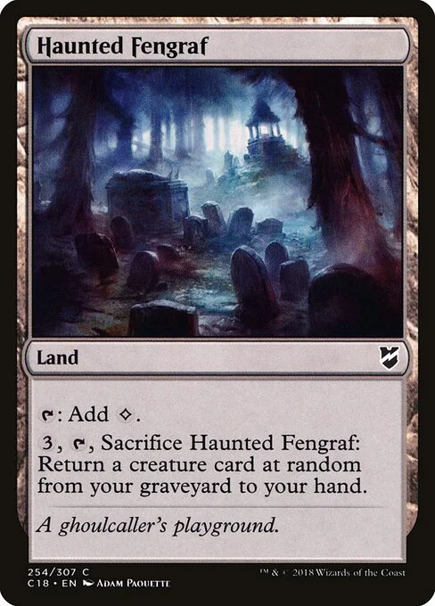 Haunted Fengraf, carta Magic di tipo Land illustrata da Adam Paquette
