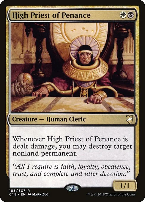 High Priest of Penance, carta Magic di tipo Creature — Human Cleric illustrata da Mark Zug