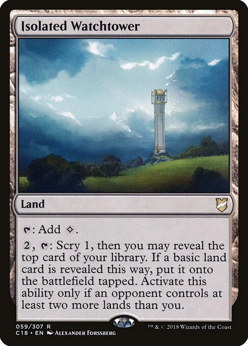 Isolated Watchtower, carta Magic di tipo Land illustrata da Alexander Forssberg
