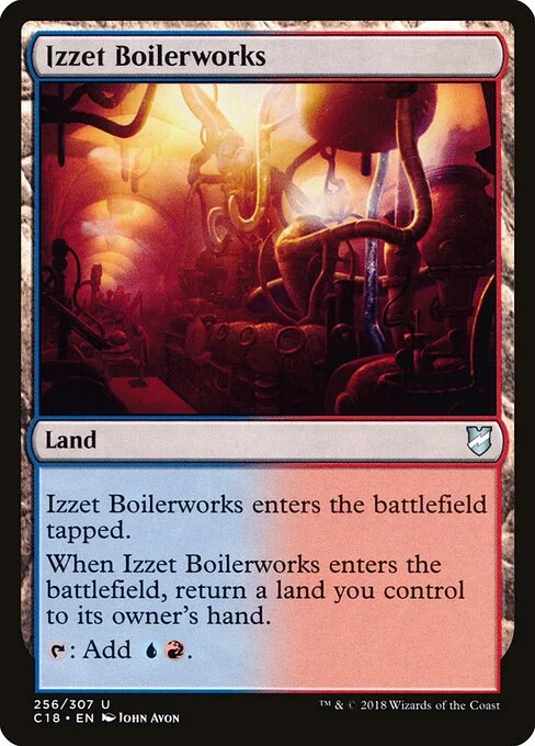 Izzet Boilerworks, carta Magic di tipo Land illustrata da John Avon