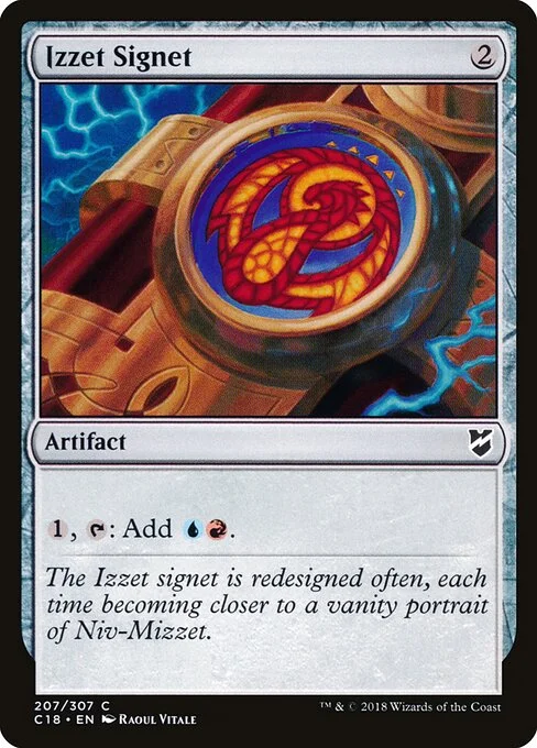 Izzet Signet, carta Magic di tipo Artifact illustrata da Raoul Vitale
