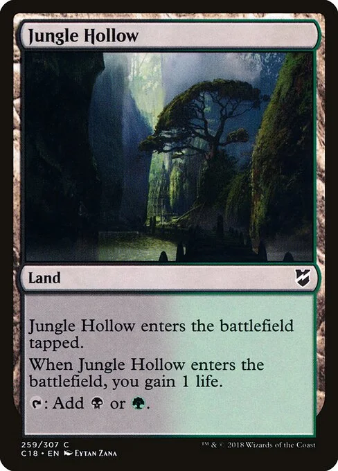 Jungle Hollow, carta Magic di tipo Land illustrata da Eytan Zana