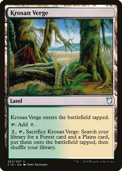 Krosan Verge, carta Magic di tipo Land illustrata da Tony Szczudlo
