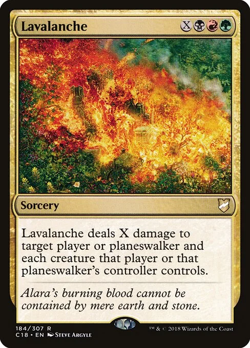 Lavalanche, carta Magic di tipo Sorcery illustrata da Steve Argyle