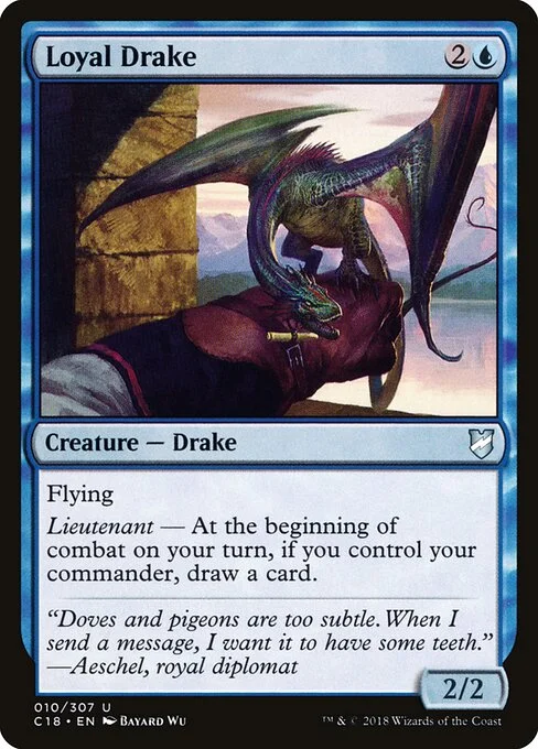 Loyal Drake, carta Magic di tipo Creature — Drake illustrata da Bayard Wu