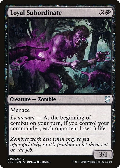 Loyal Subordinate, carta Magic di tipo Creature — Zombie illustrata da Tomasz Jedruszek