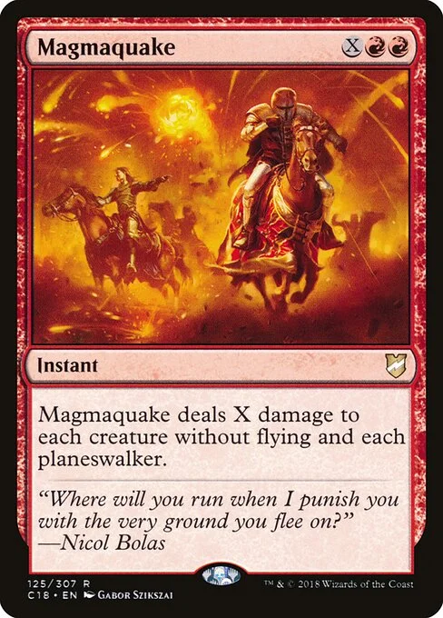 Magmaquake, carta Magic di tipo Instant illustrata da Gabor Szikszai