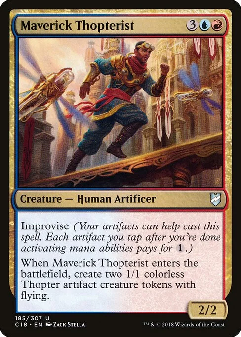 Maverick Thopterist, carta Magic di tipo Creature — Human Artificer illustrata da Zack Stella