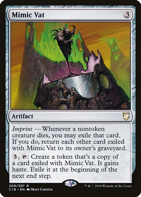 Mimic Vat, carta Magic di tipo Artifact illustrata da Matt Cavotta