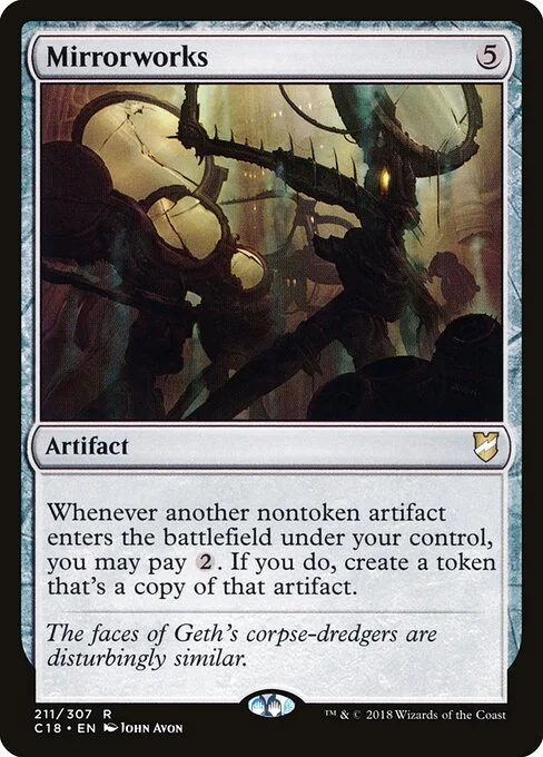 Mirrorworks, carta Magic di tipo Artifact illustrata da John Avon