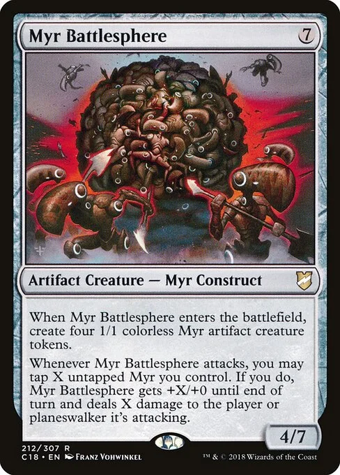 Myr Battlesphere, carta Magic di tipo Artifact Creature — Myr Construct illustrata da Franz Vohwinkel
