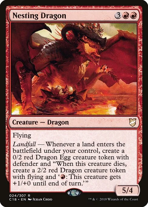Nesting Dragon, carta Magic di tipo Creature — Dragon illustrata da Jehan Choo