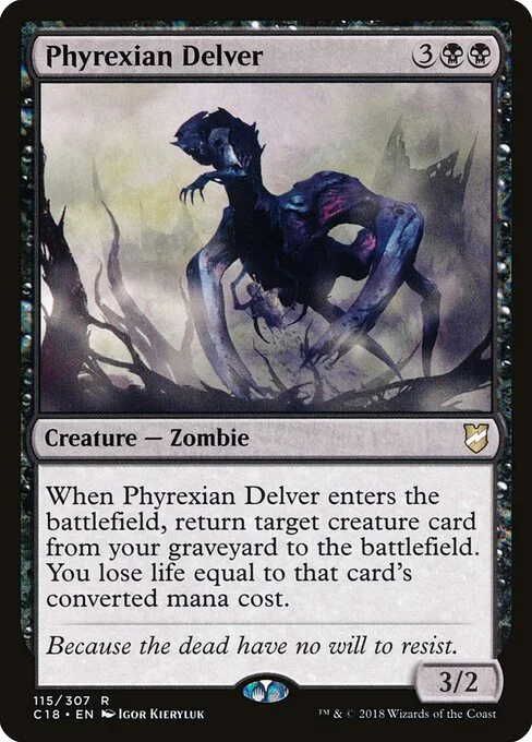 Phyrexian Delver, carta Magic di tipo Creature — Phyrexian Zombie illustrata da Igor Kieryluk