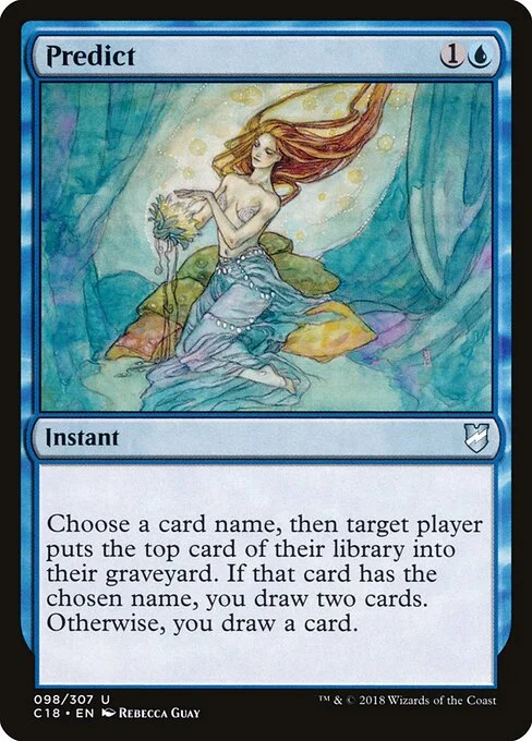 Predict, carta Magic di tipo Instant illustrata da Rebecca Guay