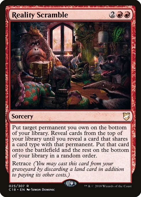 Reality Scramble, carta Magic di tipo Sorcery illustrata da Simon Dominic