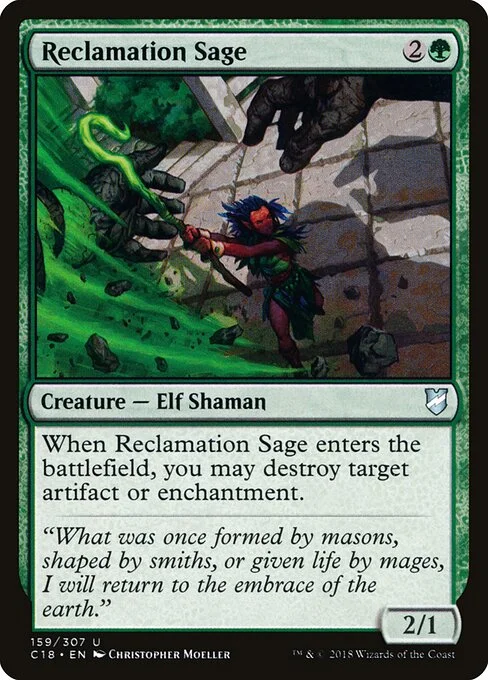 Reclamation Sage, carta Magic di tipo Creature — Elf Shaman illustrata da Christopher Moeller