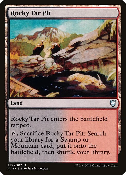 Rocky Tar Pit, carta Magic di tipo Land illustrata da Jeff Miracola