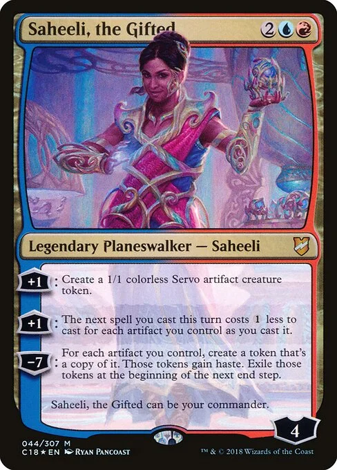 Saheeli, the Gifted, carta Magic di tipo Legendary Planeswalker — Saheeli illustrata da Ryan Pancoast
