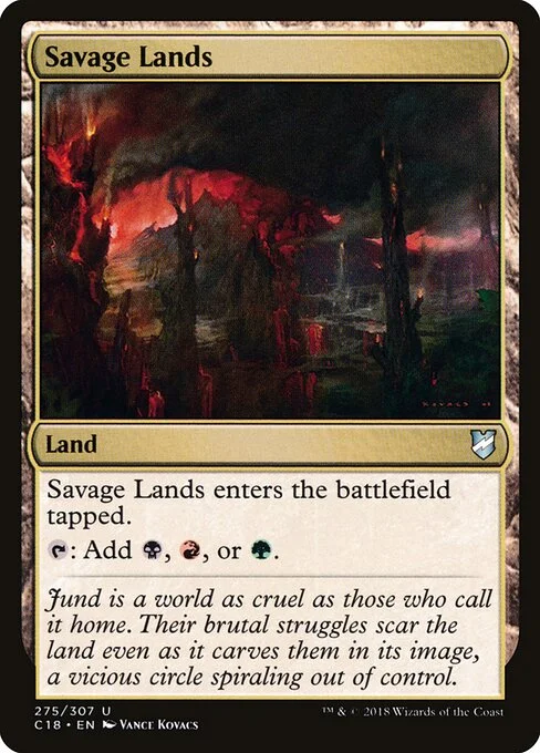 Savage Lands, carta Magic di tipo Land illustrata da Vance Kovacs
