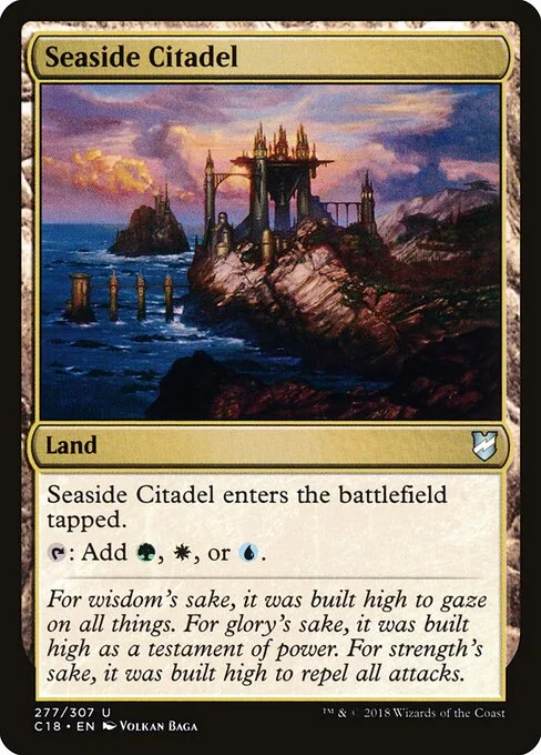 Seaside Citadel, carta Magic di tipo Land illustrata da Volkan Baǵa