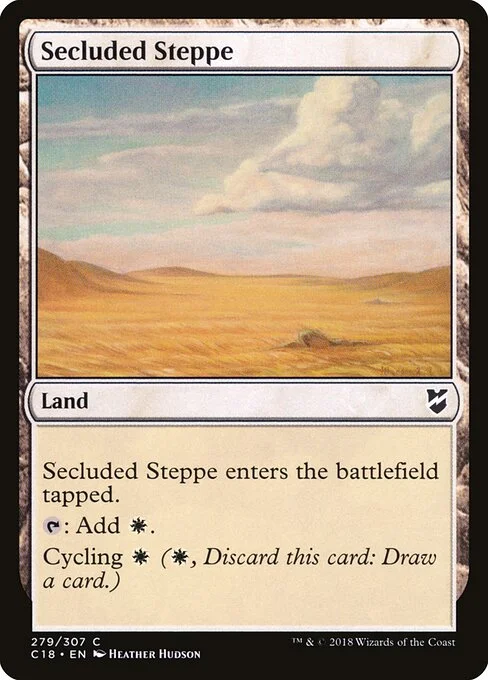 Secluded Steppe, carta Magic di tipo Land illustrata da Heather Hudson
