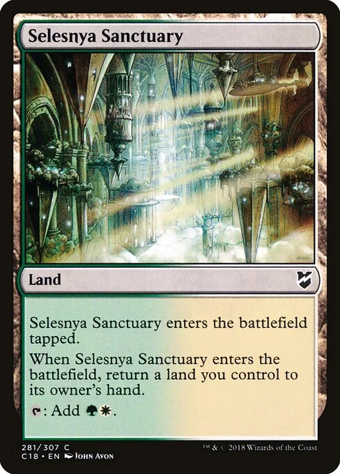 Selesnya Sanctuary, carta Magic di tipo Land illustrata da John Avon