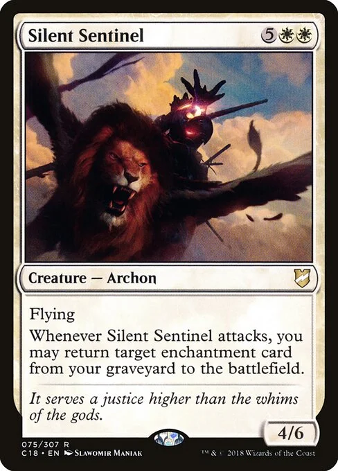 Silent Sentinel, carta Magic di tipo Creature — Archon illustrata da Slawomir Maniak