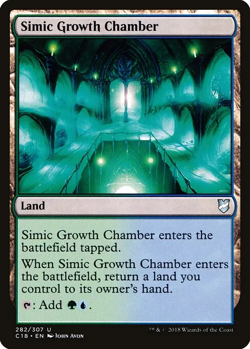Simic Growth Chamber, carta Magic di tipo Land illustrata da John Avon