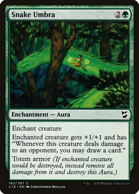 Snake Umbra, carta Magic di tipo Enchantment — Aura illustrata da Christopher Moeller