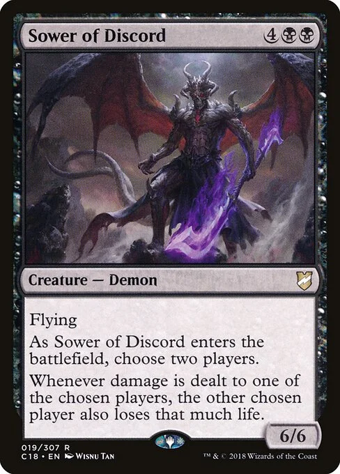 Sower of Discord, carta Magic di tipo Creature — Demon illustrata da Wisnu Tan