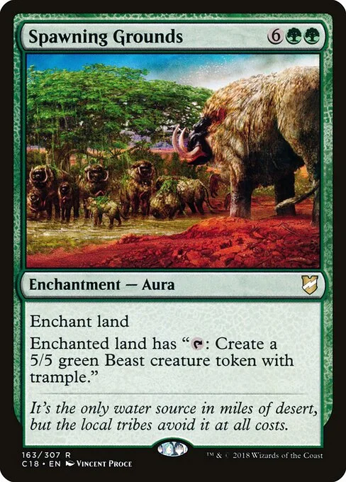 Spawning Grounds, carta Magic di tipo Enchantment — Aura illustrata da Vincent Proce
