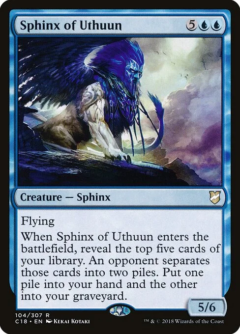 Sphinx of Uthuun, carta Magic di tipo Creature — Sphinx illustrata da Kekai Kotaki