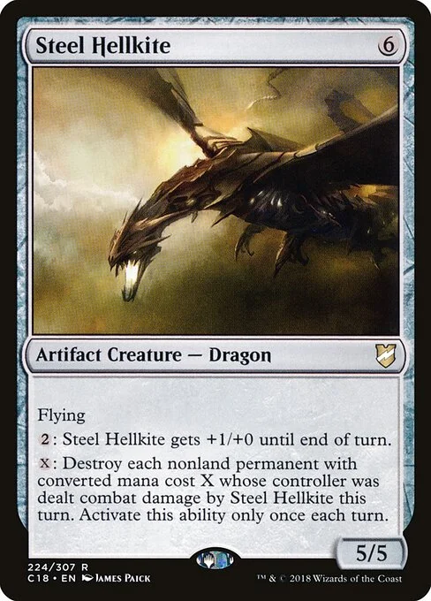 Steel Hellkite, carta Magic di tipo Artifact Creature — Dragon illustrata da James Paick