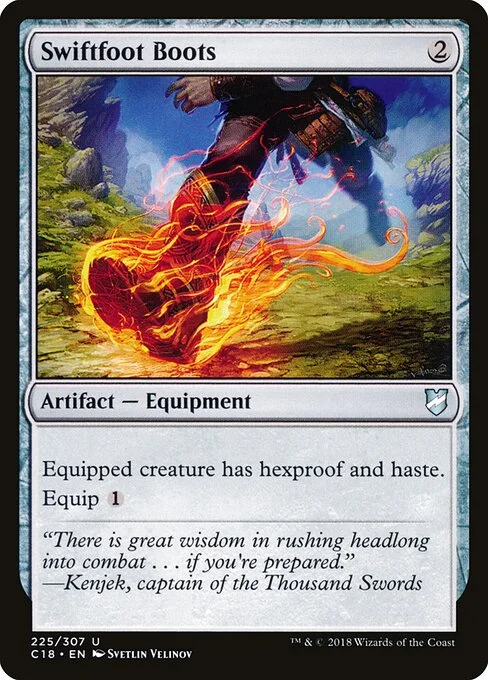 Swiftfoot Boots, carta Magic di tipo Artifact — Equipment illustrata da Svetlin Velinov