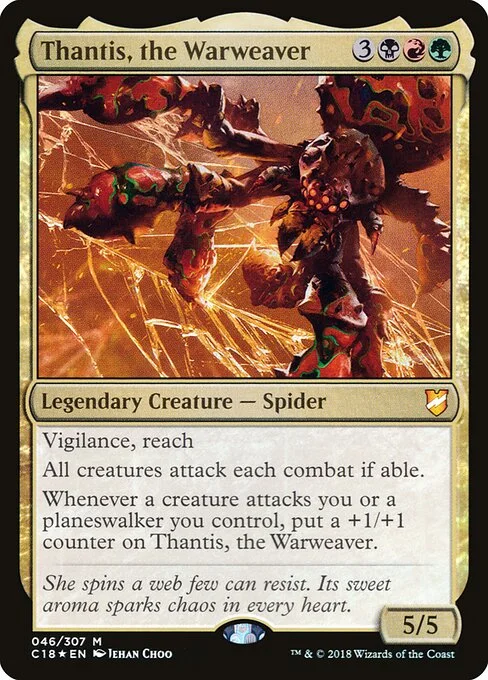 Thantis, the Warweaver, carta Magic di tipo Legendary Creature — Spider illustrata da Jehan Choo