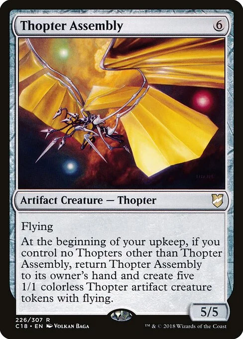Thopter Assembly, carta Magic di tipo Artifact Creature — Thopter illustrata da Volkan Baǵa