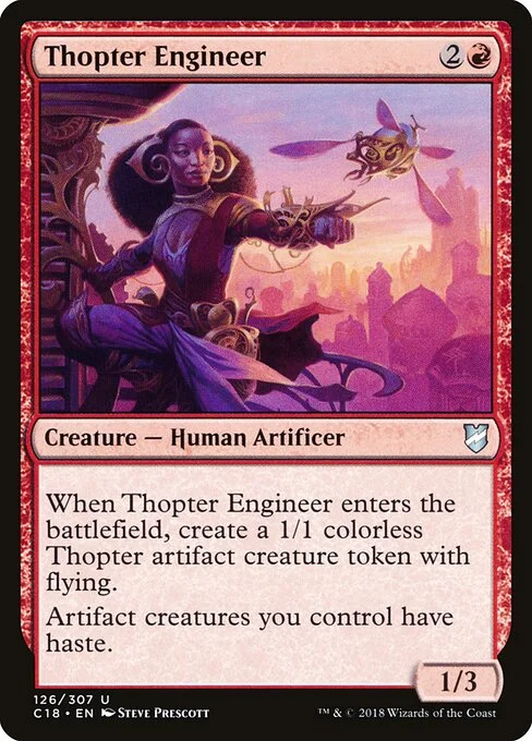 Thopter Engineer, carta Magic di tipo Creature — Human Artificer illustrata da Steve Prescott