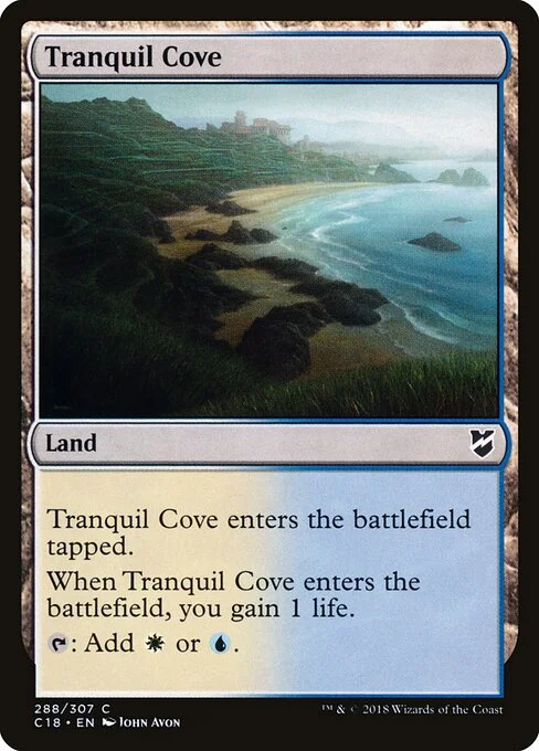 Tranquil Cove, carta Magic di tipo Land illustrata da John Avon