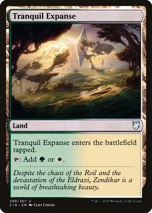 Tranquil Expanse, carta Magic di tipo Land illustrata da Cliff Childs