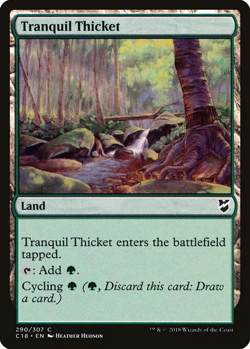 Tranquil Thicket, carta Magic di tipo Land illustrata da Heather Hudson