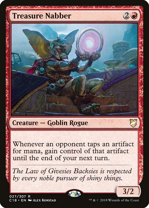 Treasure Nabber, carta Magic di tipo Creature — Goblin Rogue illustrata da Alex Konstad