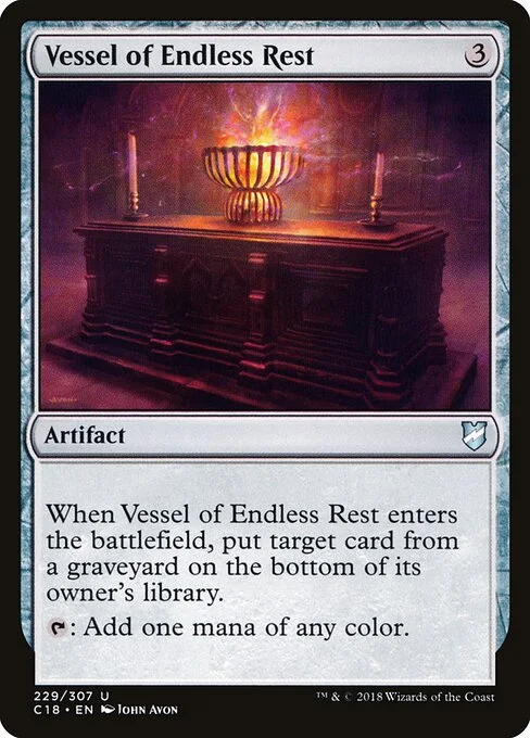 Vessel of Endless Rest, carta Magic di tipo Artifact illustrata da John Avon