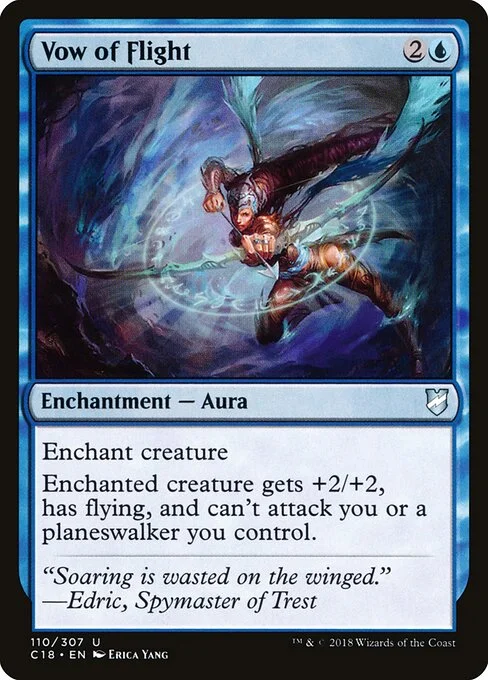 Vow of Flight, carta Magic di tipo Enchantment — Aura illustrata da Erica Yang