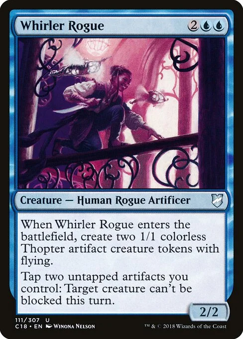 Whirler Rogue, carta Magic di tipo Creature — Human Rogue Artificer illustrata da Winona Nelson
